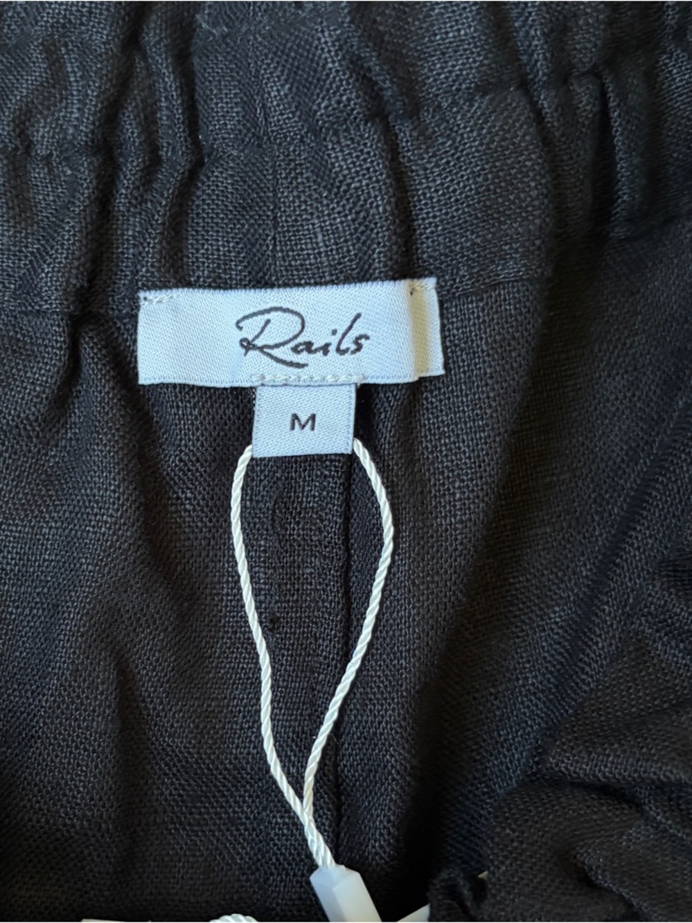 NWT Rails Black Linen Paperbag Women's Shorts Size Medium - Picture 7 of 9